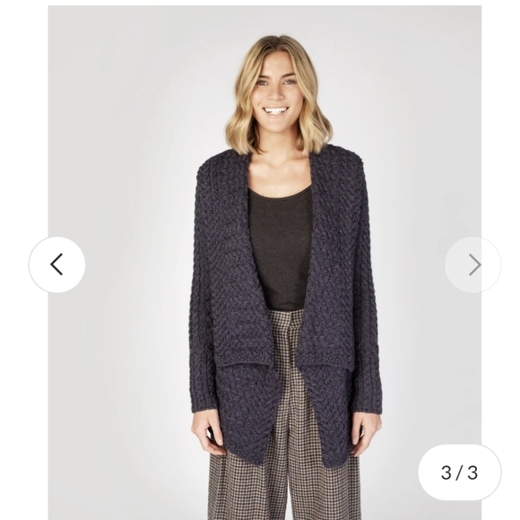 Ireland's Eye Aran Pattern Waterfall Cardigan - Picture 2 of 6